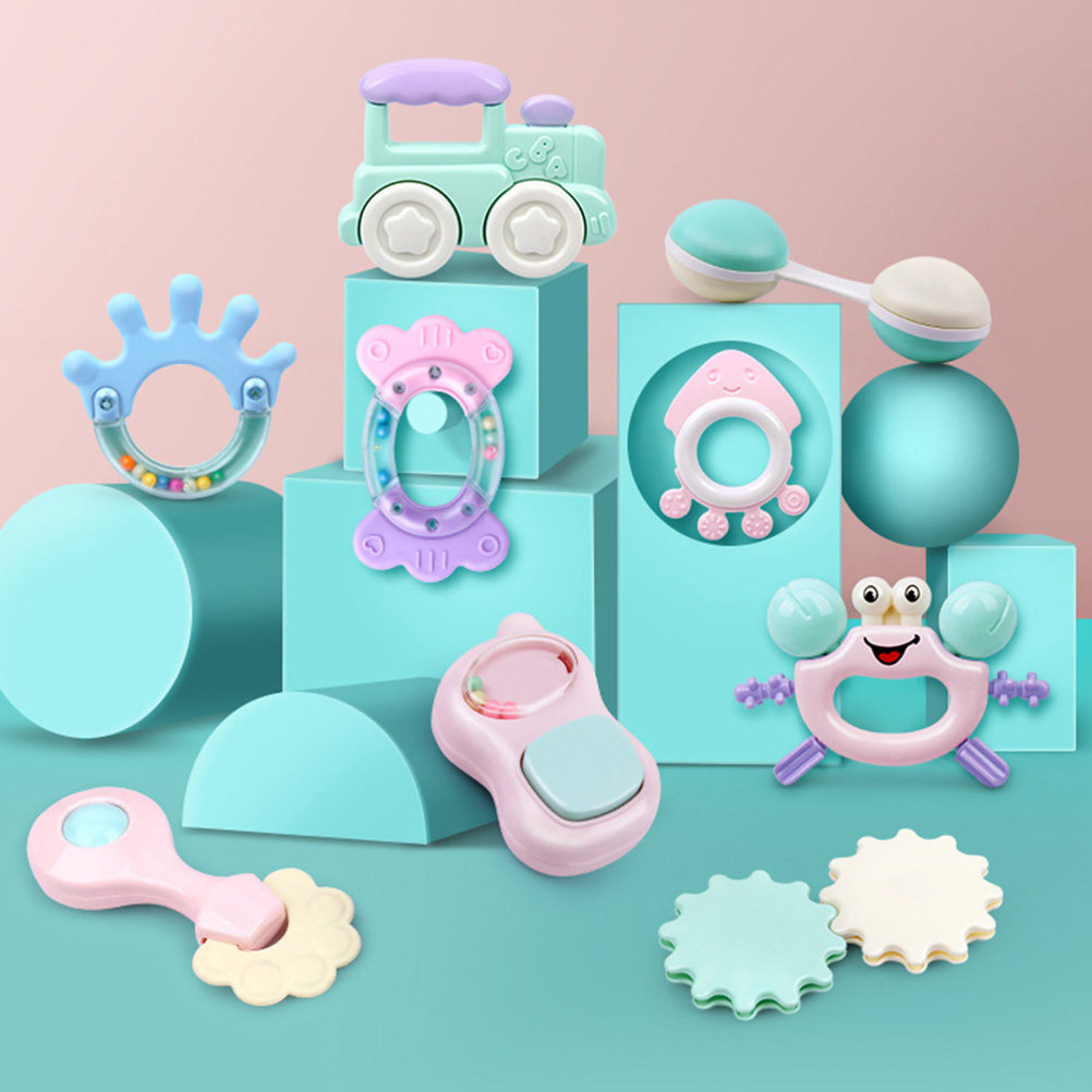 Baby Products For Newborn - 12Pcs Handbell Teethers Assorted Shapes Baby