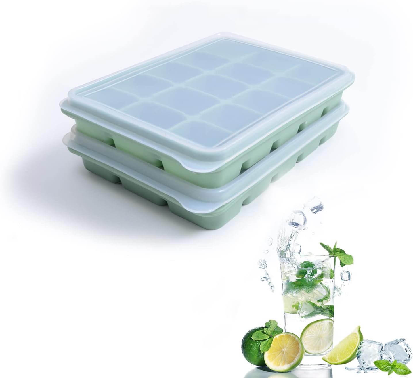 Baby Products Cream - 2-Pack Flexible Silicone Ice Cube Trays