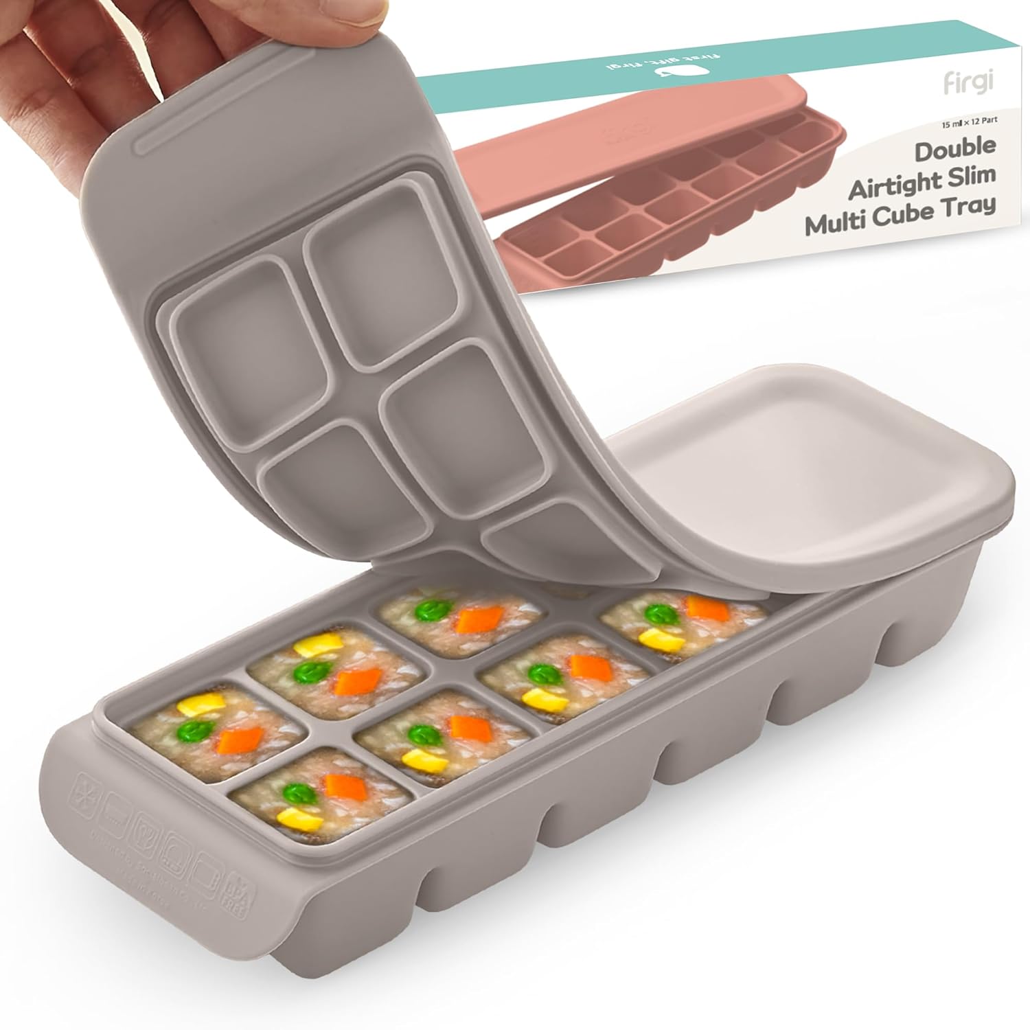Baby Products Cream - 12-Section Silicone Ice Cube Tray with