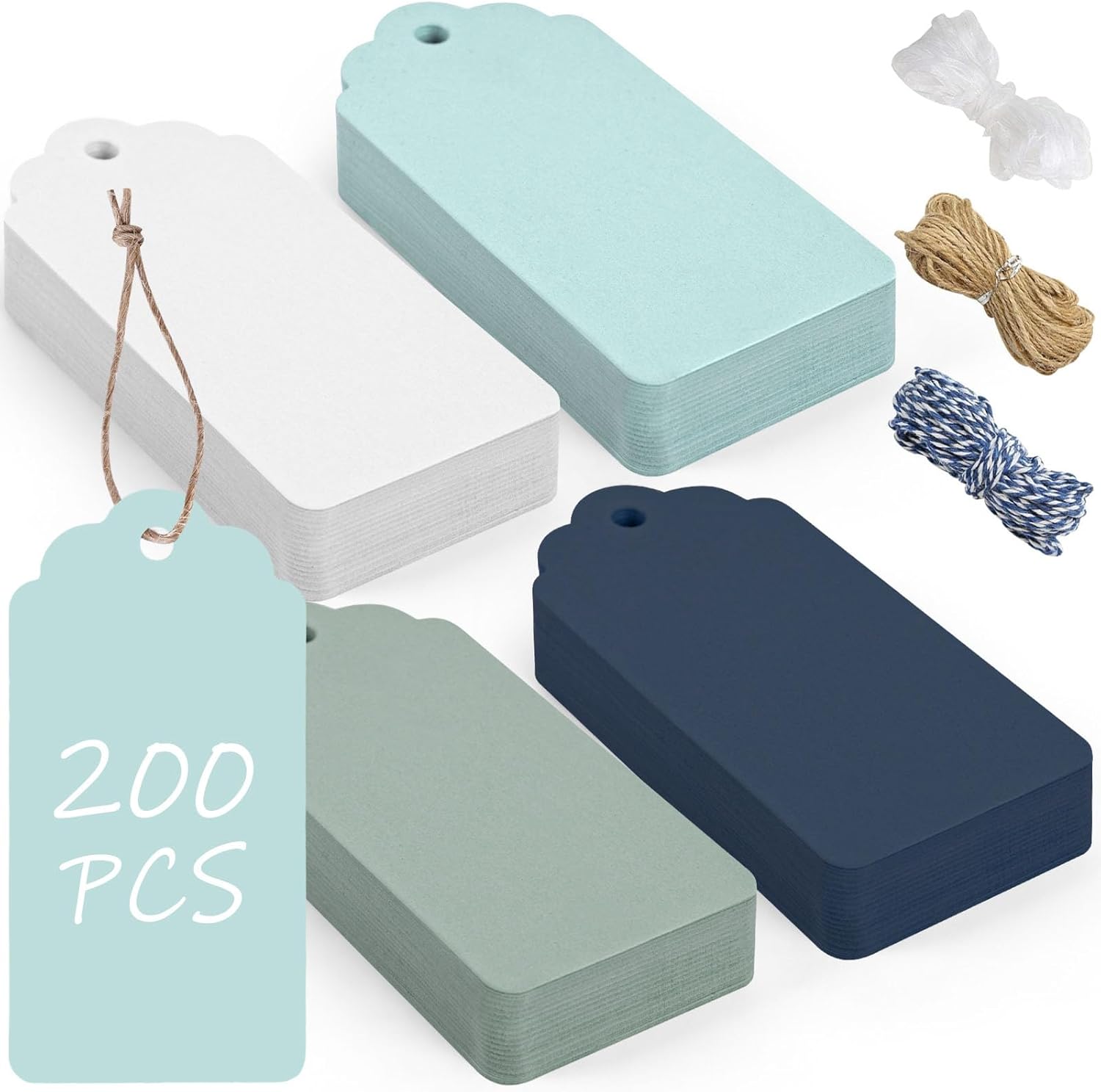 200 PCS Gift Tags with String  - مراجعة Baby Products To Gift وسعره