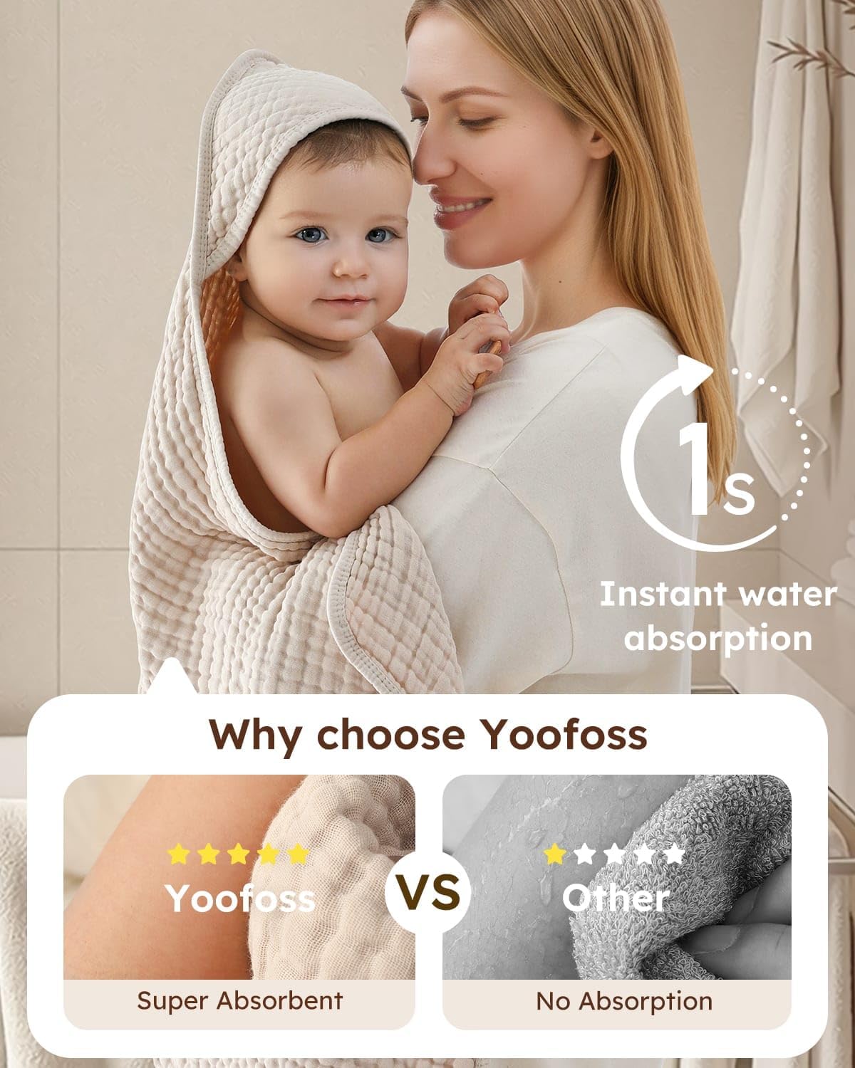 Hooded Baby Towels 2 Pack 100% - مراجعة Baby Products For Newborn وسعره